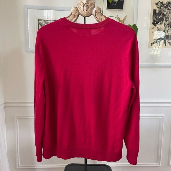 Banana Republic Baruffa Italian Merino Wool Garnet Red Crewneck Sweater XL - Picture 4 of 6